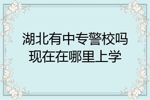 湖北有中专警校吗现在在哪里上学