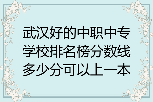 武汉好的中职中专学校排名榜分数线多少分可以上一本