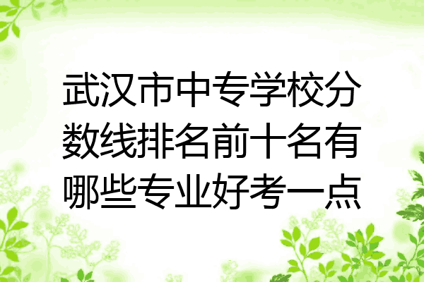 武汉市中专学校分数线排名前十名有哪些专业好考一点