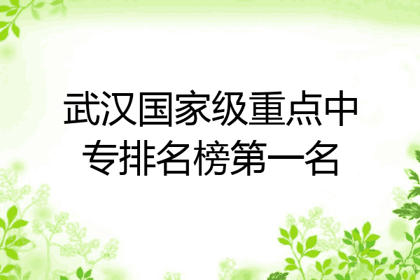 武汉国家级重点中专排名榜第一名
