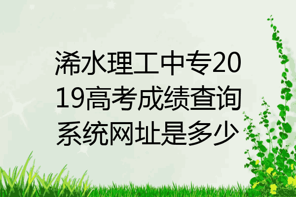 浠水理工中专2019高考成绩查询系统网址是多少