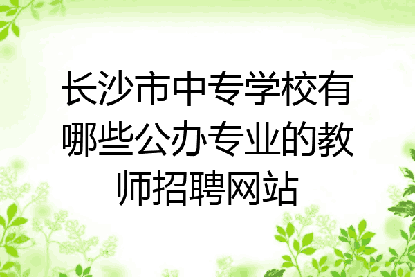长沙市中专学校有哪些公办专业的教师招聘网站