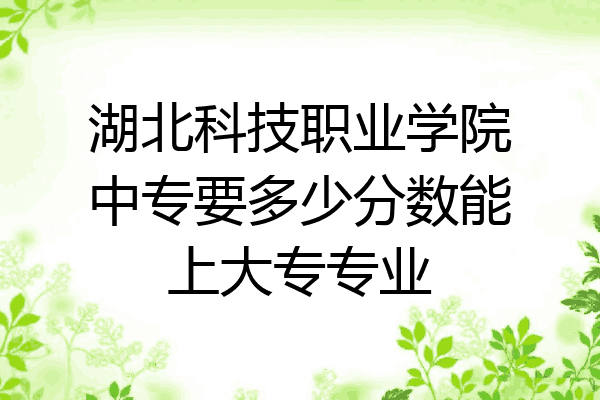 湖北科技职业学院中专要多少分数能上大专专业