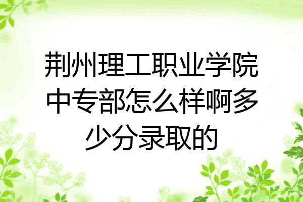 荆州理工职业学院中专部怎么样啊多少分录取的