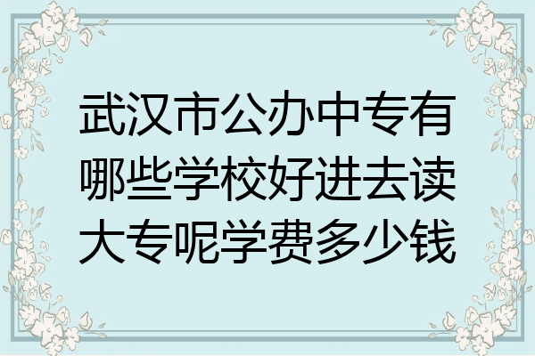 武汉市公办中专有哪些学校好进去读大专呢学费多少钱