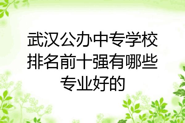 武汉公办中专学校排名前十强有哪些专业好的