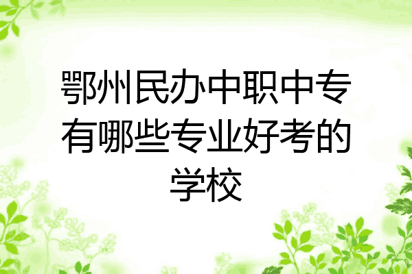 鄂州民办中职中专有哪些专业好考的学校
