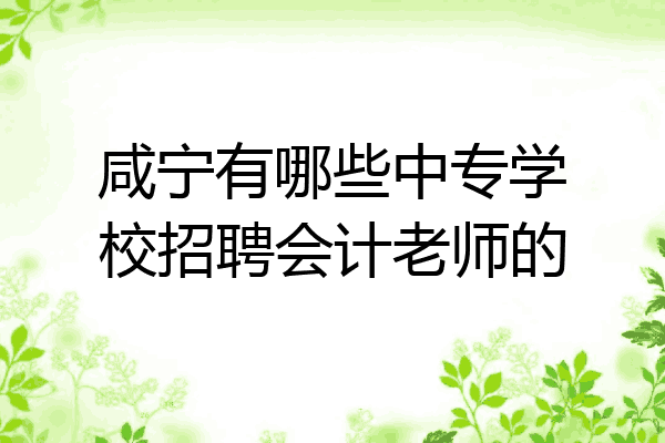咸宁有哪些中专学校招聘会计老师的