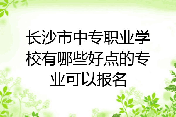 长沙市中专职业学校有哪些好点的专业可以报名