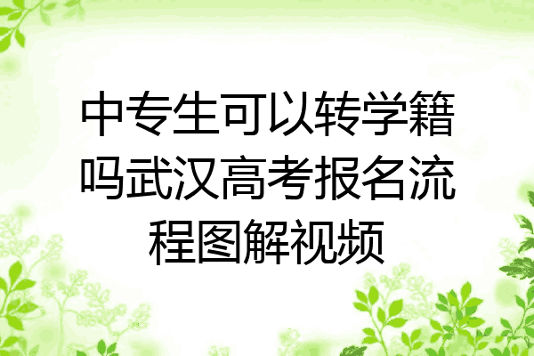 中专生可以转学籍吗武汉高考报名流程图解视频