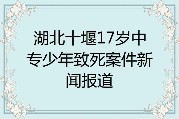 湖北十堰17岁中专少年致死案件新闻报道