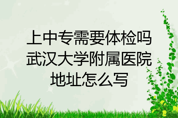 上中专需要体检吗武汉大学附属医院地址怎么写