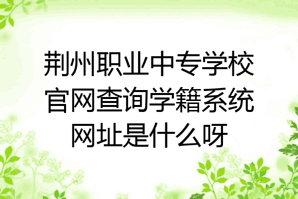 荆州职业中专学校官网查询学籍系统网址是什么呀