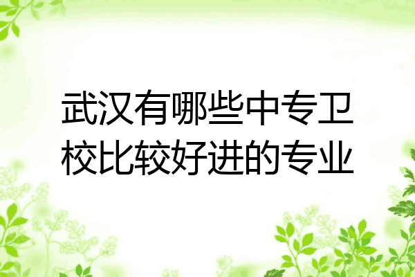 武汉有哪些中专卫校比较好进的专业