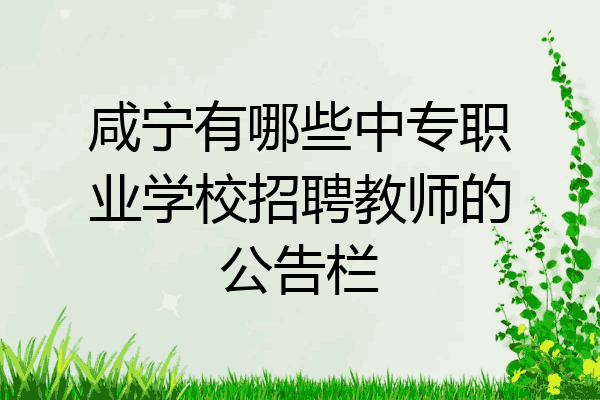 咸宁有哪些中专职业学校招聘教师的公告栏