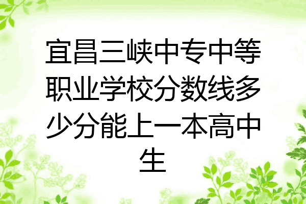 宜昌三峡中专中等职业学校分数线多少分能上一本高中生