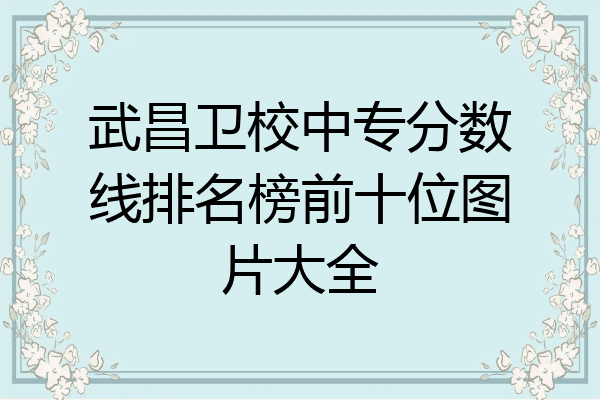 武昌卫校中专分数线排名榜前十位图片大全