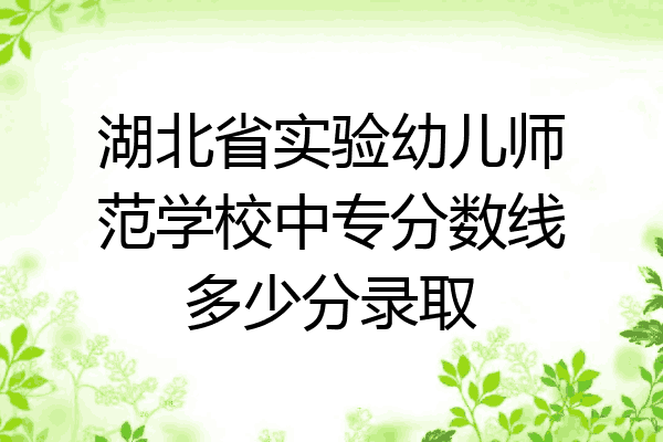 湖北省实验幼儿师范学校中专分数线多少分录取