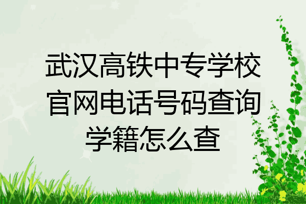 武汉高铁中专学校官网电话号码查询学籍怎么查