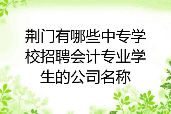 荆门有哪些中专学校招聘会计专业学生的公司名称