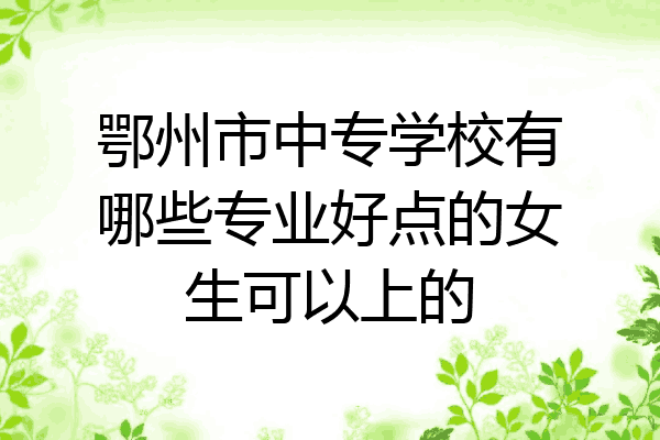 鄂州市中专学校有哪些专业好点的女生可以上的
