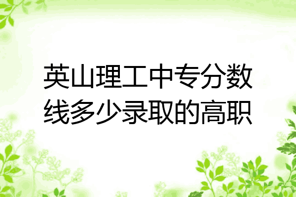 英山理工中专分数线多少录取的高职