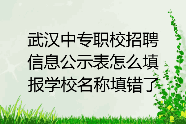 武汉中专职校招聘信息公示表怎么填报学校名称填错了