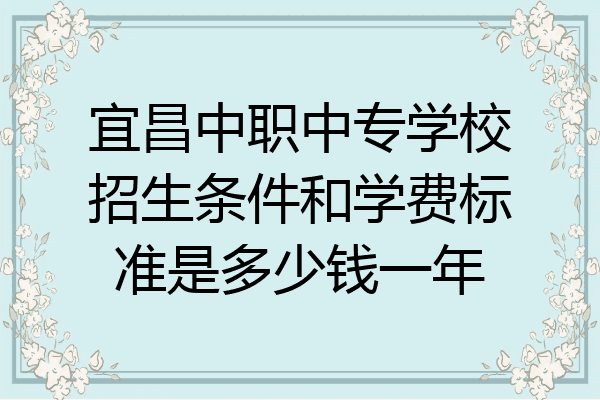 宜昌中职中专学校招生条件和学费标准是多少钱一年