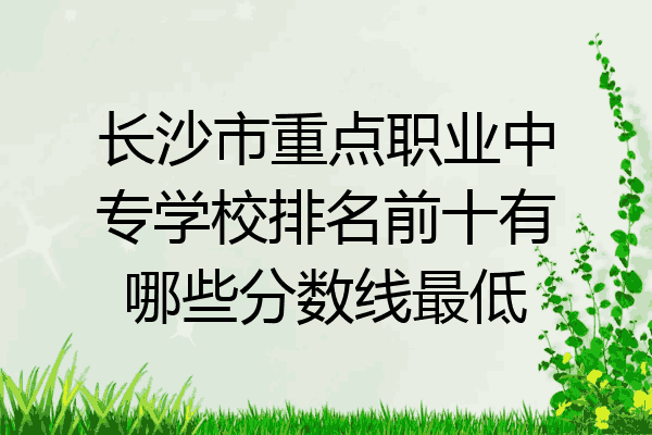 长沙市重点职业中专学校排名前十有哪些分数线最低