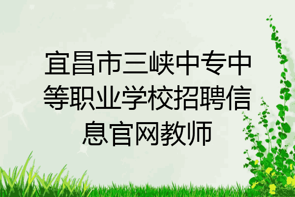 宜昌市三峡中专中等职业学校招聘信息官网教师