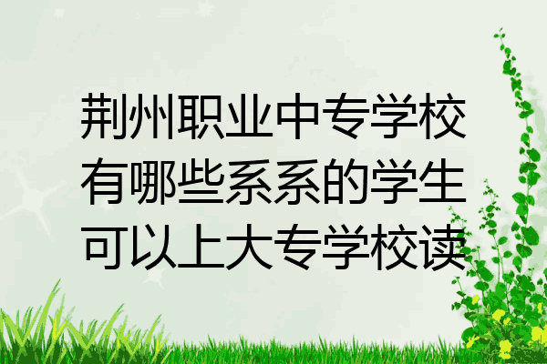 荆州职业中专学校有哪些系系的学生可以上大专学校读