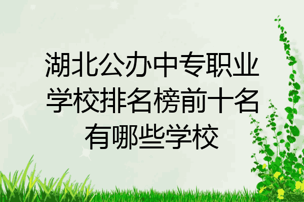 湖北公办中专职业学校排名榜前十名有哪些学校