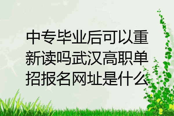 中专毕业后可以重新读吗武汉高职单招报名网址是什么