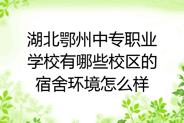 湖北鄂州中专职业学校有哪些校区的宿舍环境怎么样