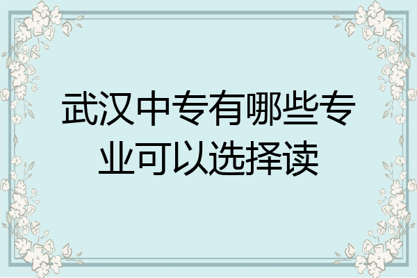 武汉中专有哪些专业可以选择读