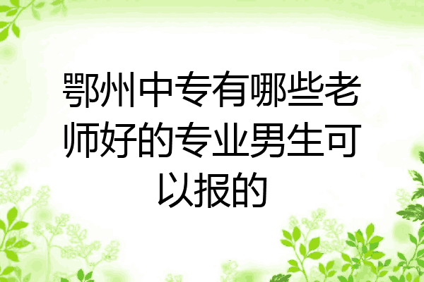 鄂州中专有哪些老师好的专业男生可以报的