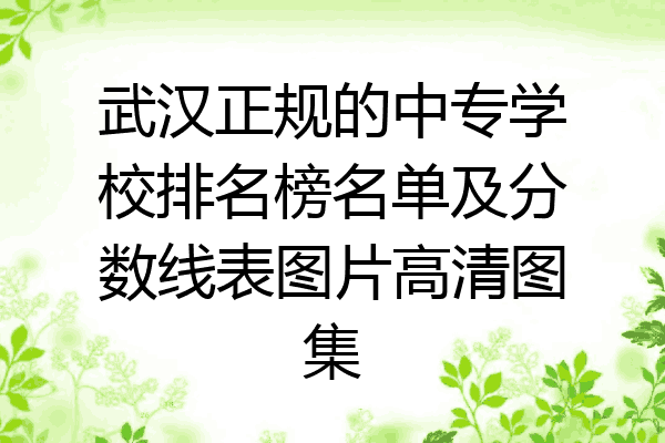 武汉正规的中专学校排名榜名单及分数线表图片高清图集