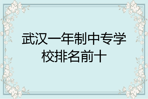 武汉一年制中专学校排名前十