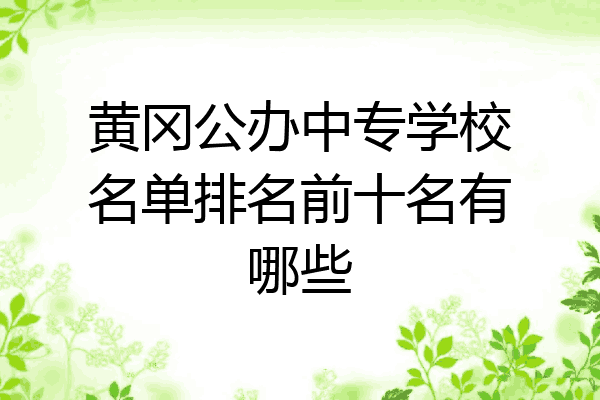 黄冈公办中专学校名单排名前十名有哪些