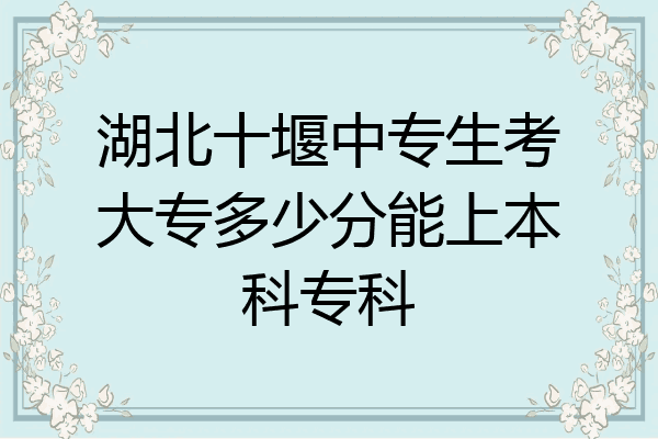 湖北十堰中专生考大专多少分能上本科专科