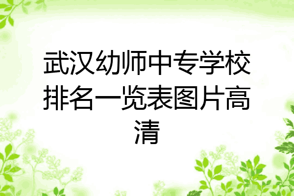 武汉幼师中专学校排名一览表图片高清