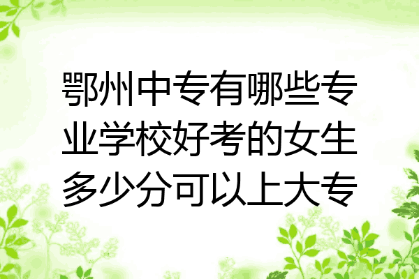 鄂州中专有哪些专业学校好考的女生多少分可以上大专