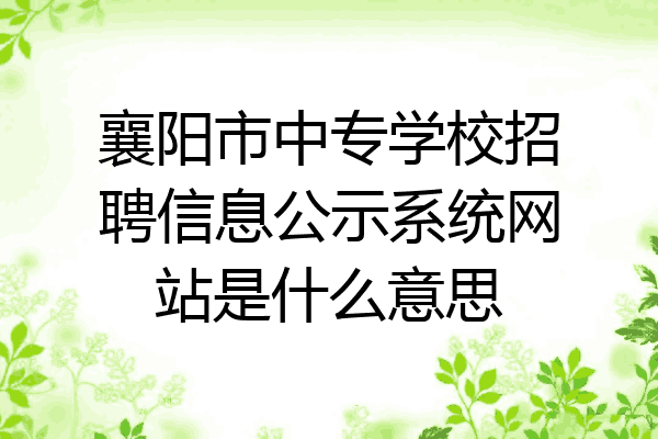 襄阳市中专学校招聘信息公示系统网站是什么意思