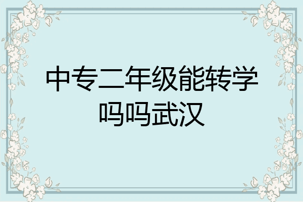 中专二年级能转学吗吗武汉