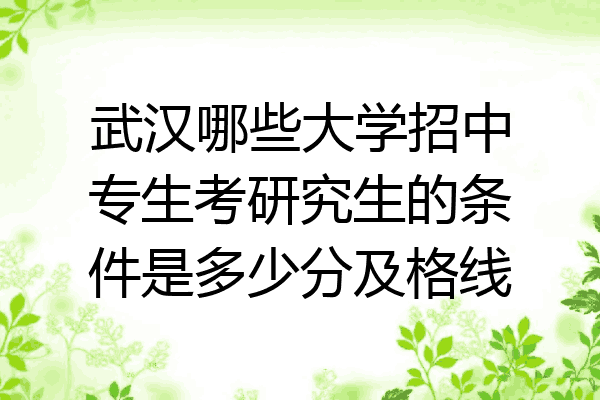 武汉哪些大学招中专生考研究生的条件是多少分及格线
