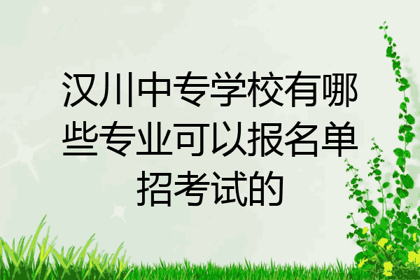 汉川中专学校有哪些专业可以报名单招考试的