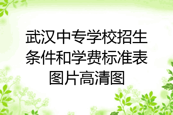 武汉中专学校招生条件和学费标准表图片高清图