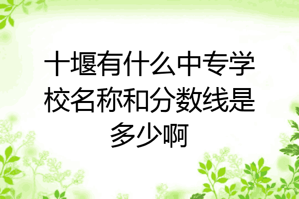 十堰有什么中专学校名称和分数线是多少啊