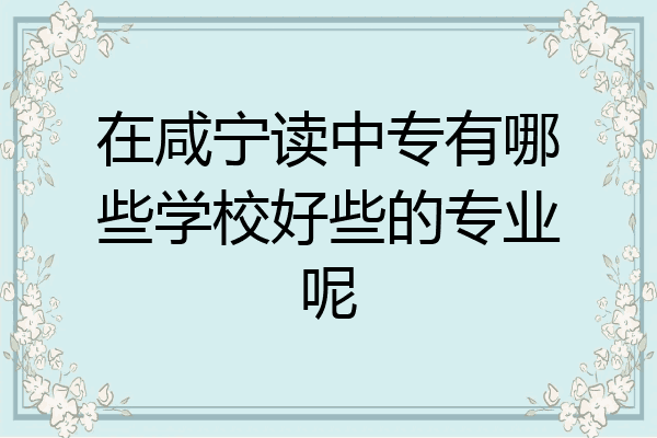在咸宁读中专有哪些学校好些的专业呢