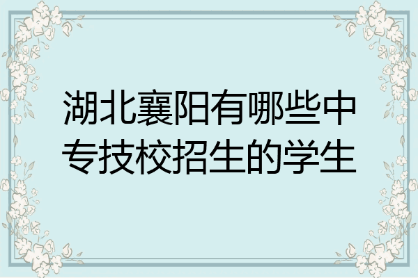 湖北襄阳有哪些中专技校招生的学生